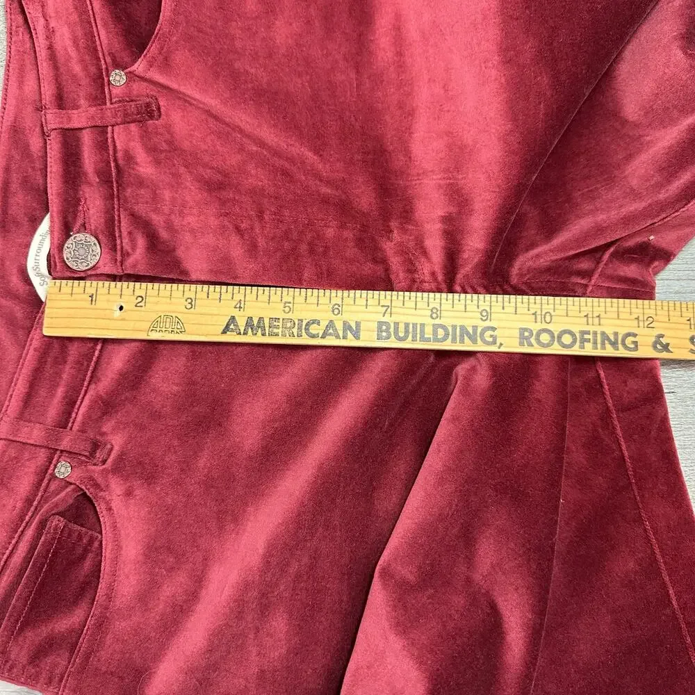 Soft Surroundings Blakely Velveteen Pants Red Size 8 Holiday Party